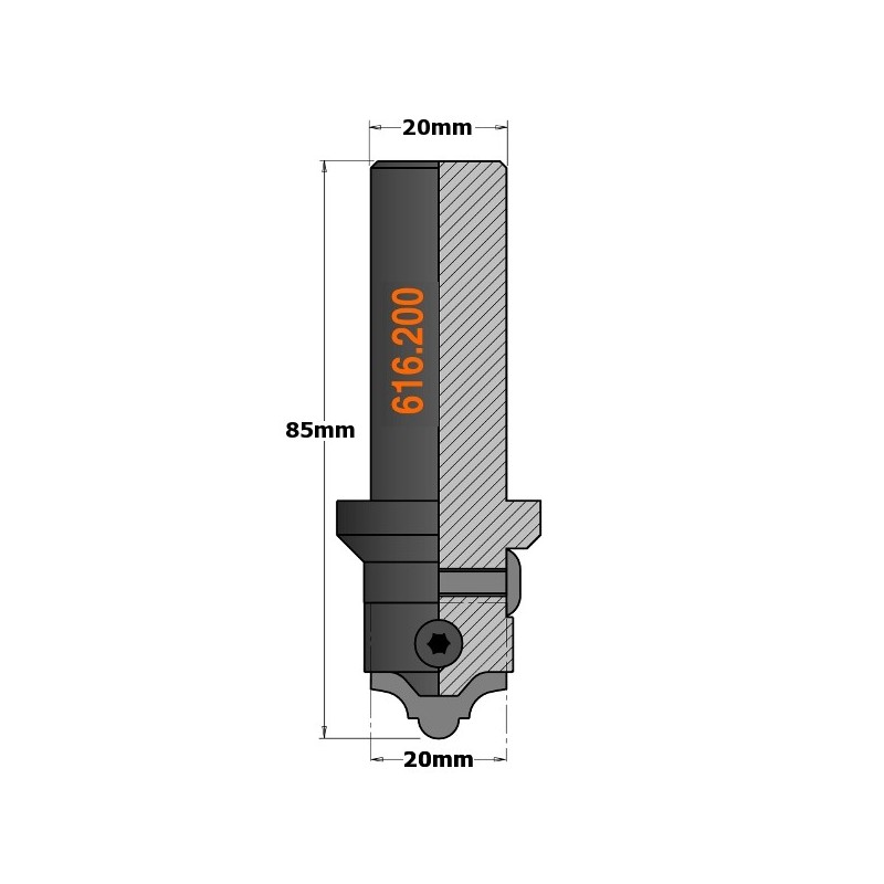 ROUTER CUTTER BODY S-12 FOR INSERT KNIVES