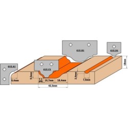 HW НОЖ ПАРА ПРОФИЛЬ A4 30X25X2