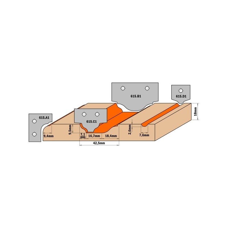 HW KNIFE PAIR PROFILE A3 30X25X2