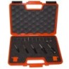 5-piece router bit set with knives made of hard metal with the following diameters: 8mm, 10mm, 12mm, 14mm, and 19mm, right-hand 