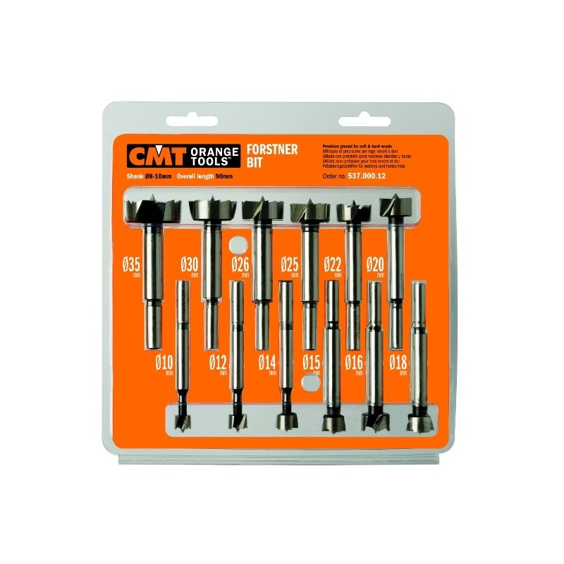 FORSTNER BIT SET W- CASE 12-PCE HL S-8-10 RH