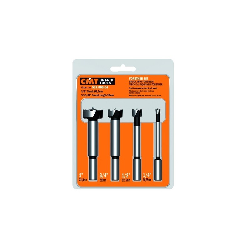 FORSTNER BIT SET W- CASE 4-PCE HL S-3-8 D-1-41-23-41 RH