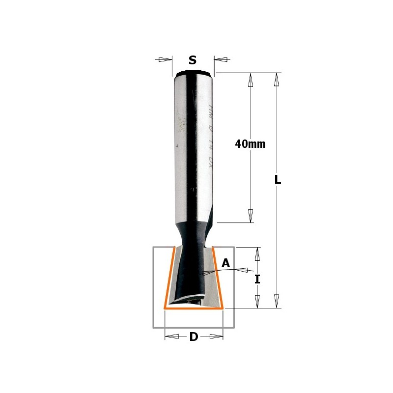 DOVETAIL CUTTER HW Z2 D-14X16 S-10X40 RH