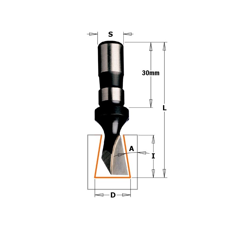 DOVETAIL CUTTER HW Z1 D-14X18 S-12X30 RH