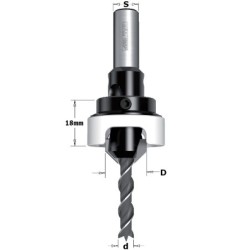 DRILL BIT W- 45 COUNTERSINK SET HW Z2 S-10 D-6-16 RH