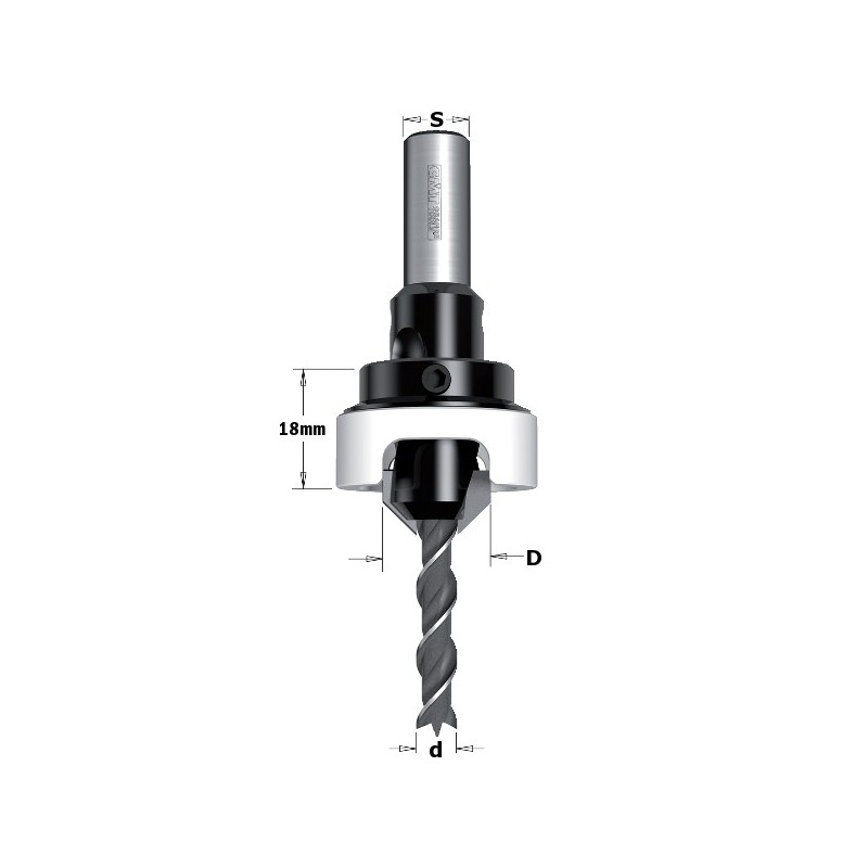 DRILL BIT W- 45 COUNTERSINK SET HW Z2 S-10 D-6-16 RH