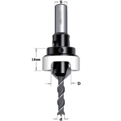 REGULIUOJAMAS ŽINGSNIŲ GRĘŽTUVAS SU COUNTERSINK HW Z2 S-10 D-4.5-16 RH