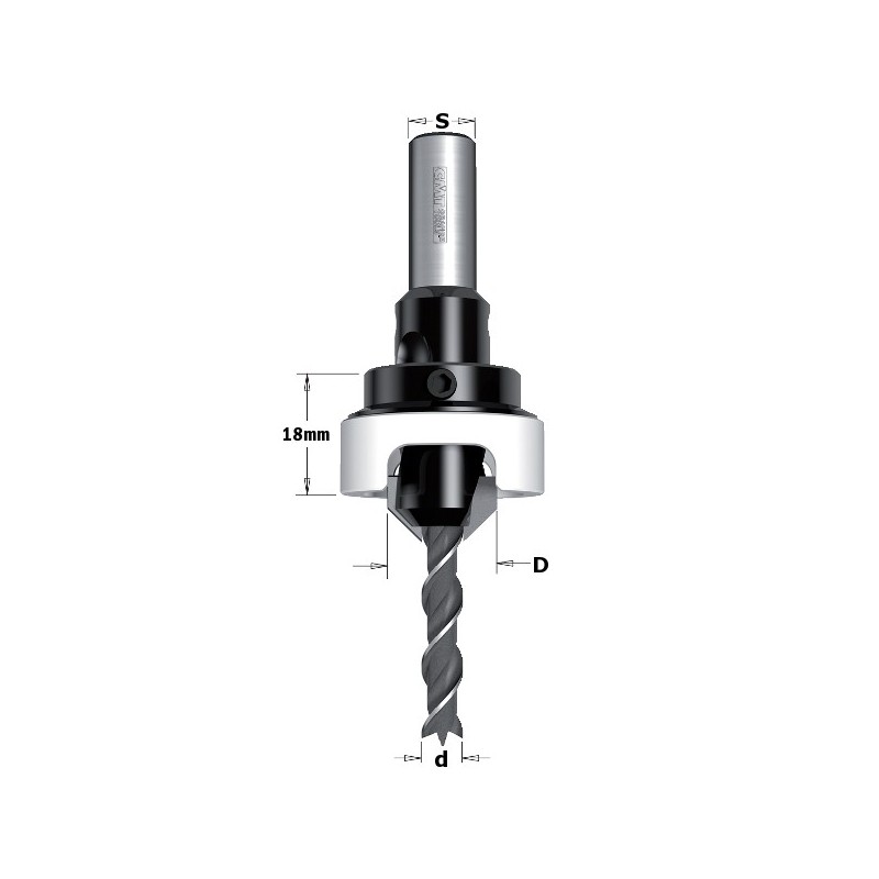 REGULIUOJAMAS ŽINGSNIŲ GRĘŽTUVAS SU COUNTERSINK HW Z2 S-10 D-4.5-16 RH