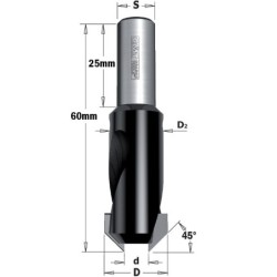 45 COUNTERSINK W-PARALLEL SHANK HW Z2 S-8X25 D-3-12 LH