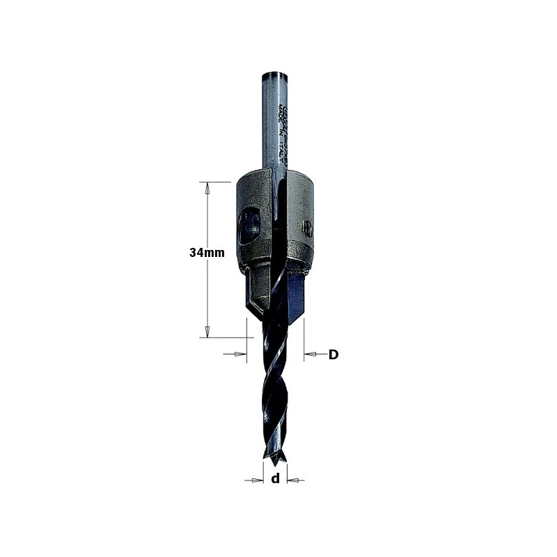 ADJUSTABLE COUNTERSINK HW FOR DRILL D-3-7 RH