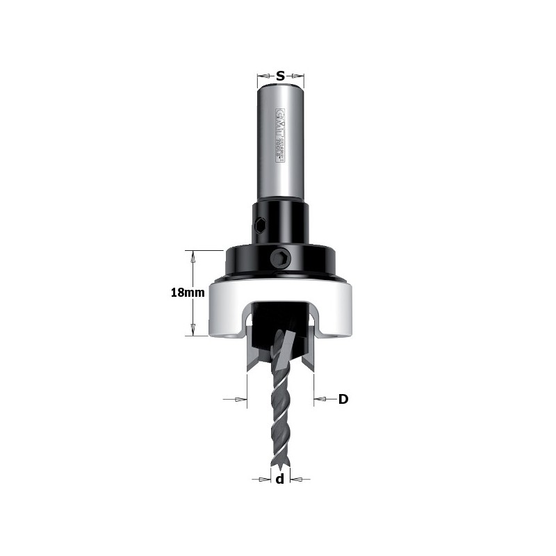 DRILL BIT W- 90 COUNTERSINK SET HW Z2+2 S-10X25 D-4-14 RH