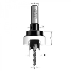 DRILL BIT W- 90 COUNTERSINK SET HW Z2+2 S-10X25 D-4-14 RH