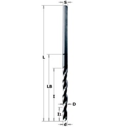 HINGE BORING BIT X ANUBA 18 D-7.7-8.7X165 HS RH