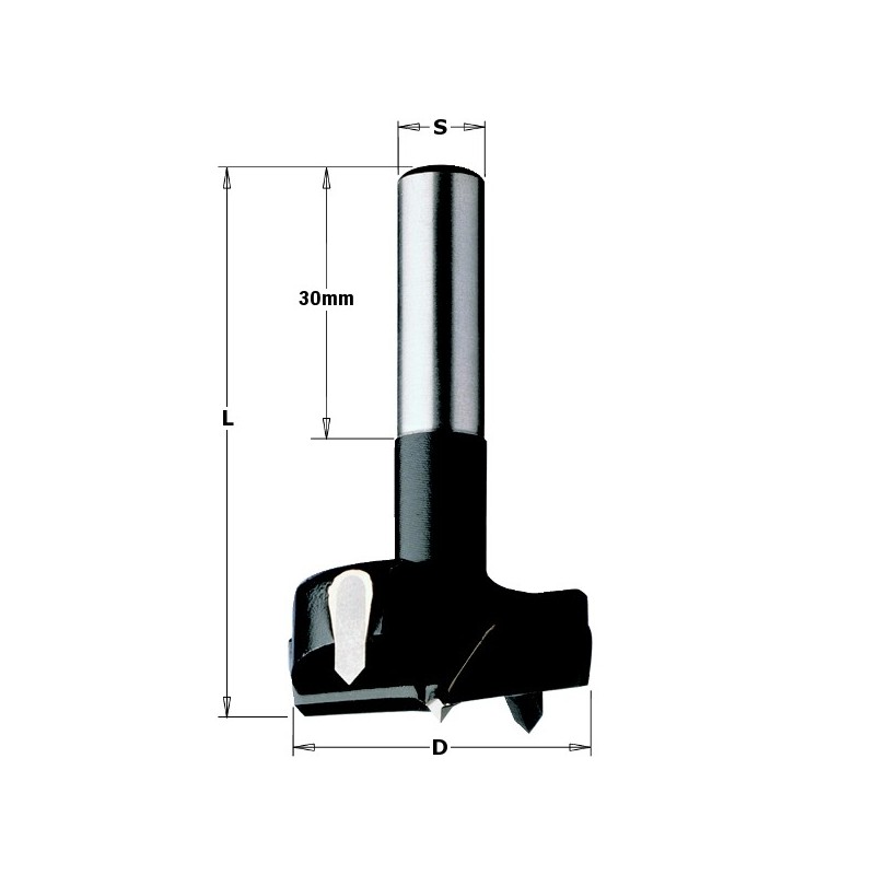 HW BORING BIT W-PARALLEL SHANK Z2+2 S-8X30 D-25X60 RH