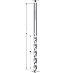 Kietųjų karbido spiraliniai grąžtai D-2.5X27X55 DEŠINIAJAM SUKIMUI