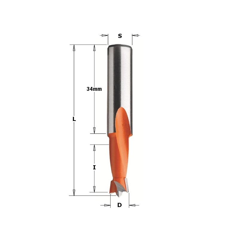 DOWEL DRILL HW D- 5X18X57,5 S-10X34 LH