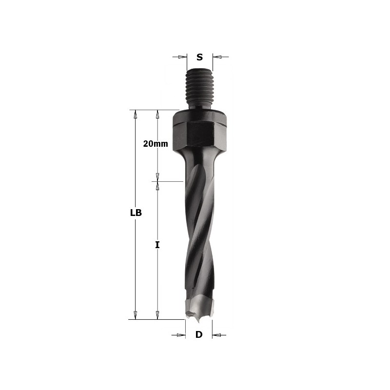 DOWEL GRĘŽTUVAS HW D-10X43X63 S-M8 RH