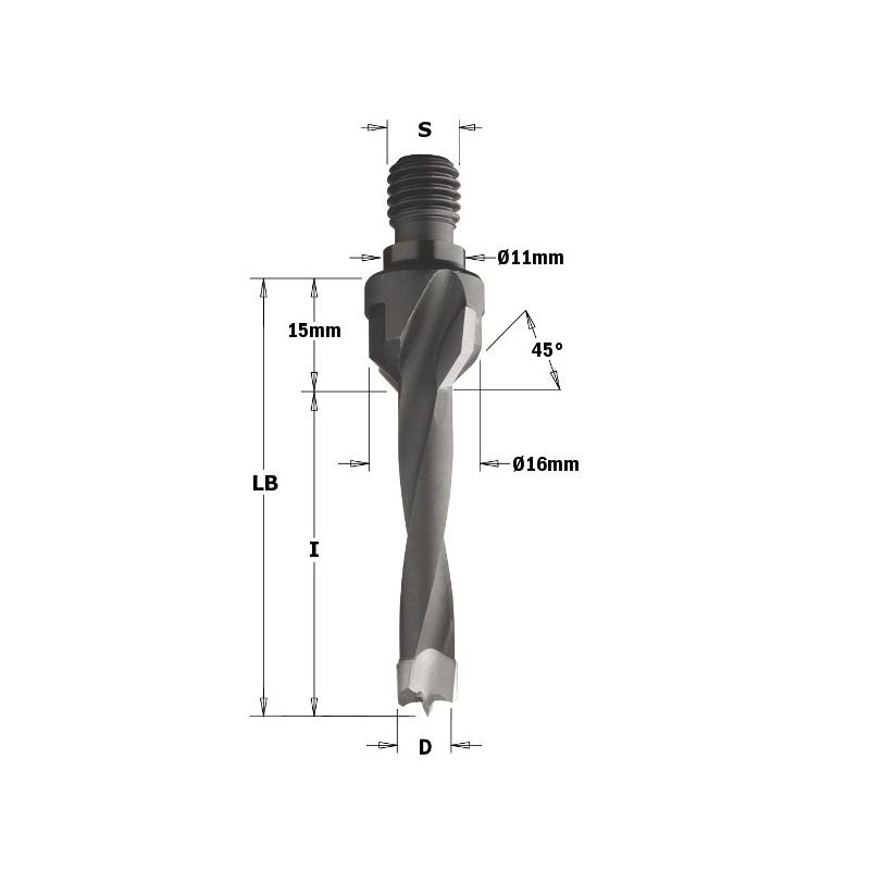 DOWEL DRILL W-C.SINK HW D- 5X20 S-M10-11 LH