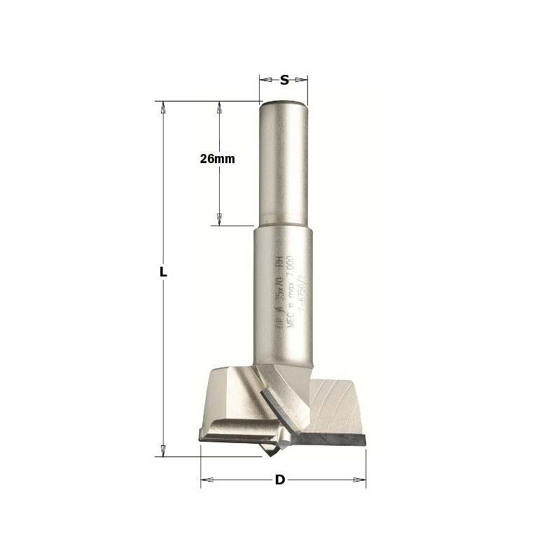 HINGE BORING BIT DP S-10X26 D-35X57.5 LH