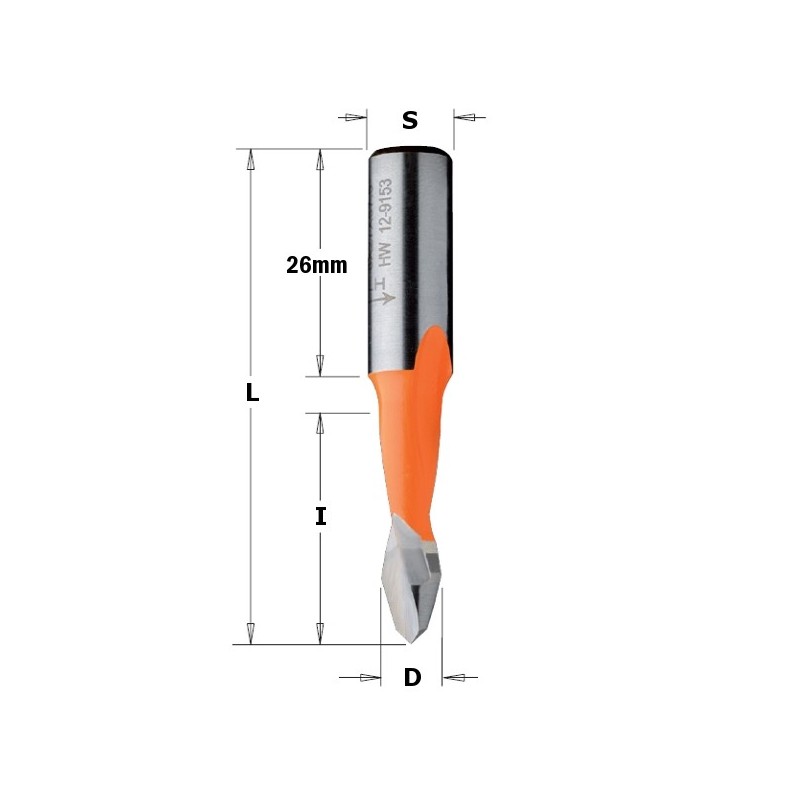 XTREME DOWEL DRILL T.H. HW S-10X26 D-5X57.5 LH