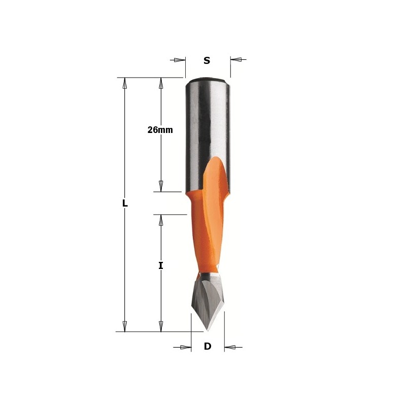 THROUGH HOLE DOWEL DRILL HW D-10 X27X57,5 LH