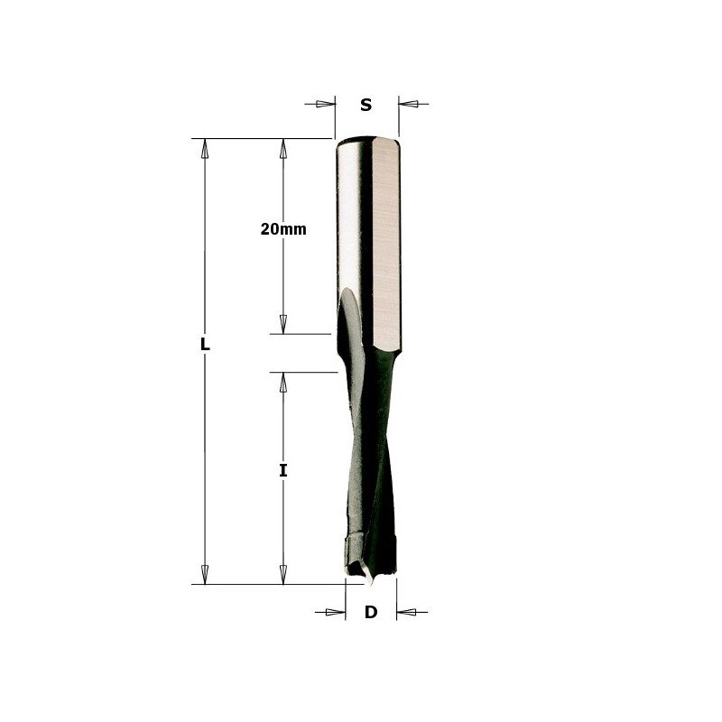 HW-DOWEL DRILL S-8X20 D-16X58 RH