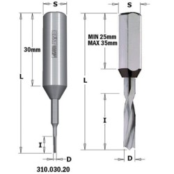 HWM DOWEL GRĘŽTUVAS D-3X9X57.5 S-10X40 DEŠINĖS PUSĖS
