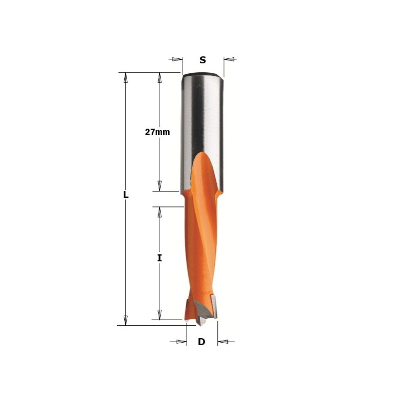 DOWEL DRILL HW D- 9 X27X57,5 S-10X27 LH