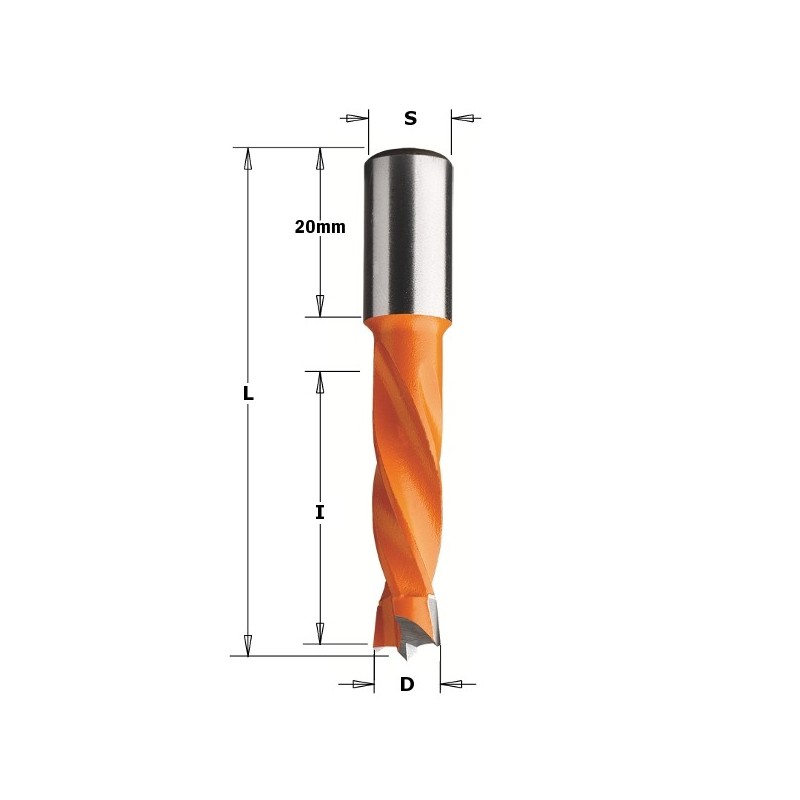 DOWEL DRILL HW D-5X57,5 S-10X20 LH