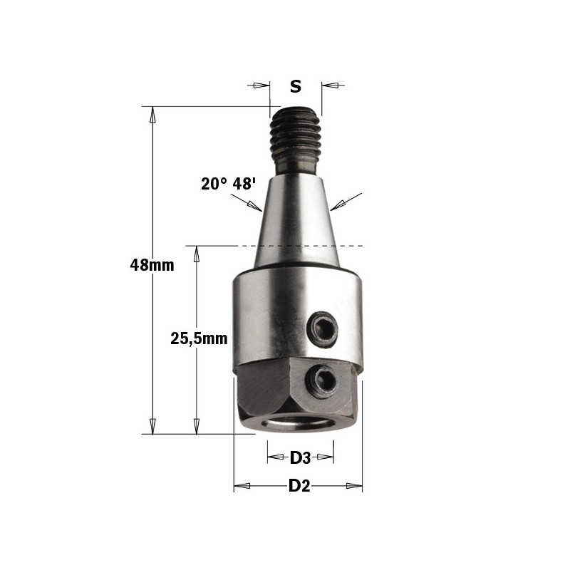 ADAPTOR S-M8-20 D-8 RH