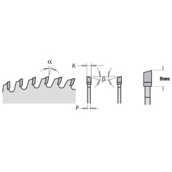 CIRCULAR SAW BLADE CHROME HW 216x2.3-1.6x30 Z60 ATB -5NEG