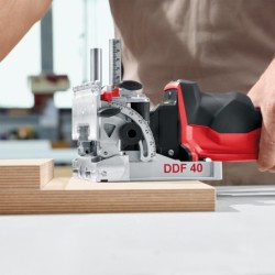MAFELL DDF 40 MaxiMAX DuoDübler – отверстия с шагом 32 мм и шкантовые соединения