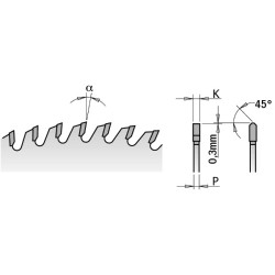 SAW BLADE FOR NON-FERROUS METALS 190X2.6-2.2X20 Z-30 HWG 5deg.POS