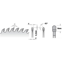 CIRCULAR SAW BLADE CHROME HW 190x2.65-1.8x20FF Z54 TCG 4pos