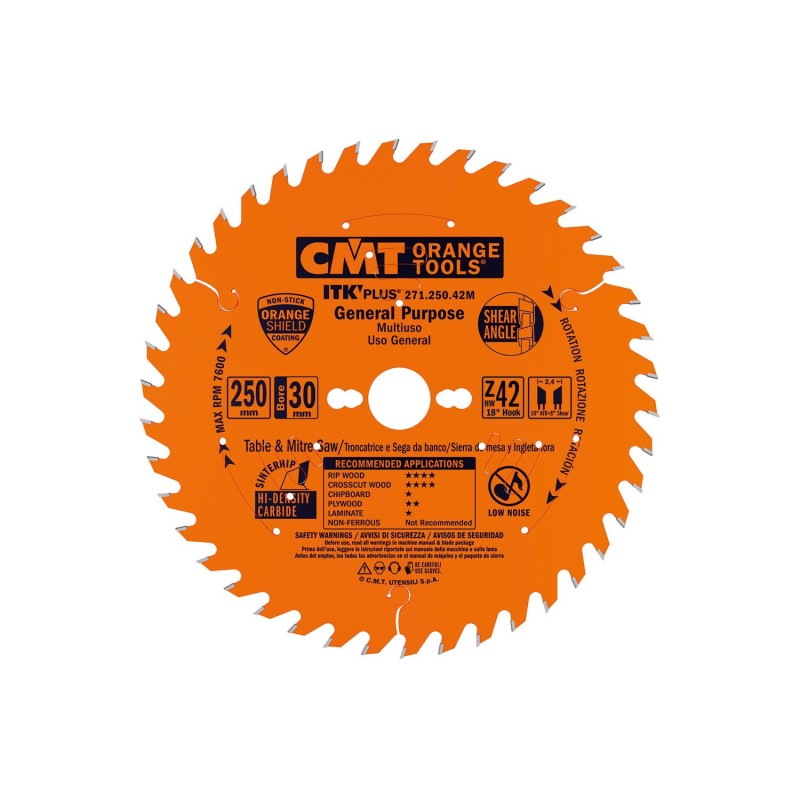 ITK PLUS RIP AND CROSSCUT SAW BLADE HW 250X2,4X30 Z-42 ATB+SHEAR