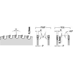 SAW BLADE FOR STAINLESS STEEL HW 216X1,8-1,4X30 Z56 FWF