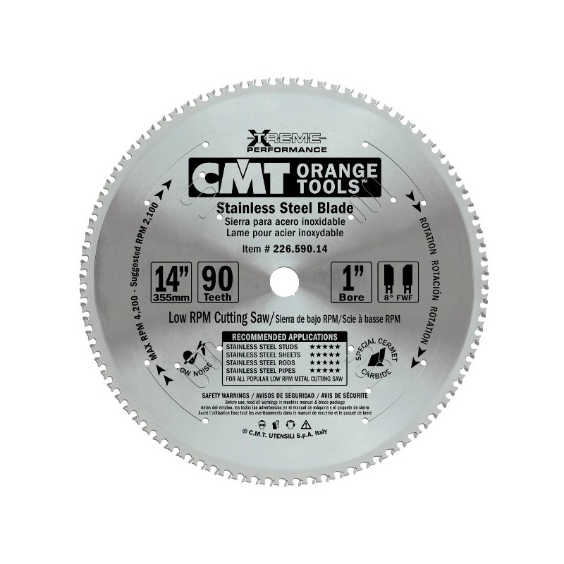 SAW BLADE FOR STAINLESS STEEL HW 184X2,0-1,6X15,87 Z48 FWF