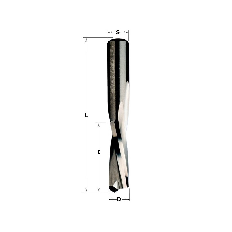 DOWN-CUT SPIRAL BITS,SC D-1-4x1 S-1-4 Z-2, RH