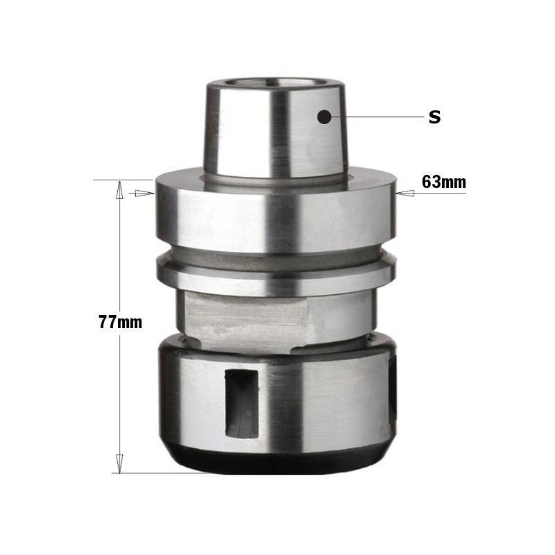 HSK-63F H78 CHUCK W- CLAMPING NUT DIN-6388 RH