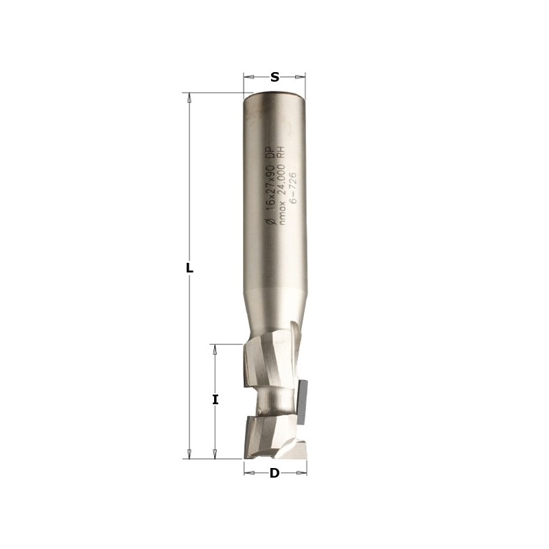 SPIRAL ROUTER BIT Z1+1 3DP + 1 HW D-10X25X72 S-12 RH