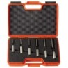 6-piece mortising bit set, shank size 16mm, right-hand cutting.