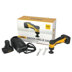 Mirka® ANGOS 8991100311 – profesionalus akumuliatorinis kampinis šlifuoklis su ergonomišku dizainu ir patogiu valdymu įvairiems