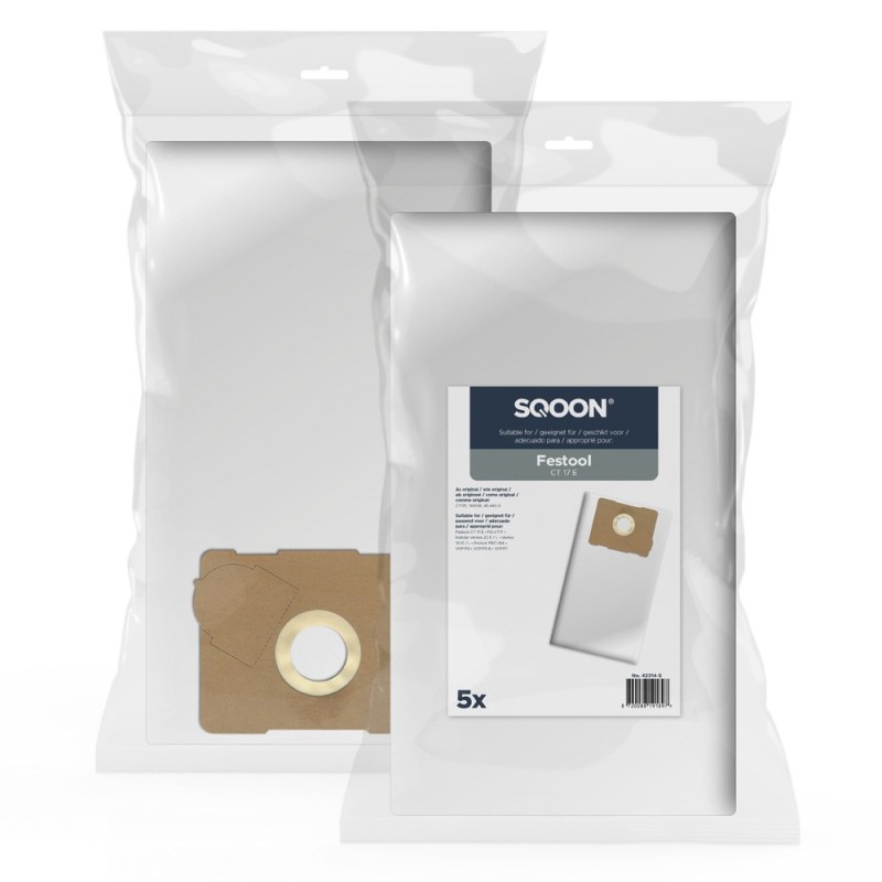 Dust bags for Festool CT-17E, fleece, 5 pcs.