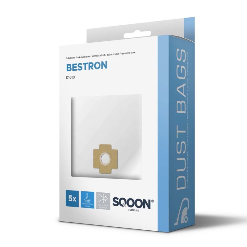 Vacuum cleaner bags Bestron K1010, fleece, 5 pcs.