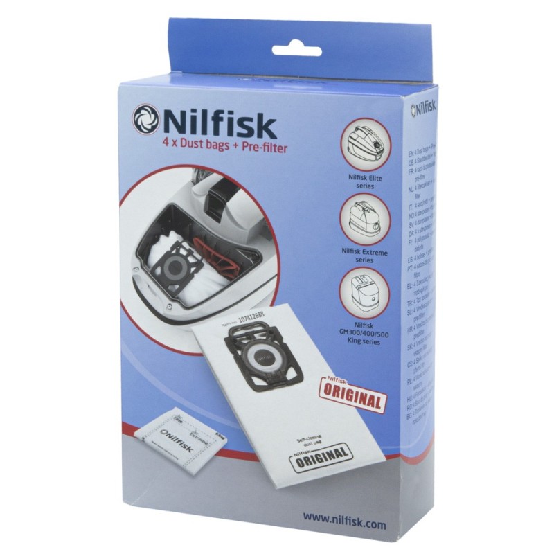 Dulkių siurbliai Nilfisk Elite - Extreme serija Ori., flisas, 4 vnt.