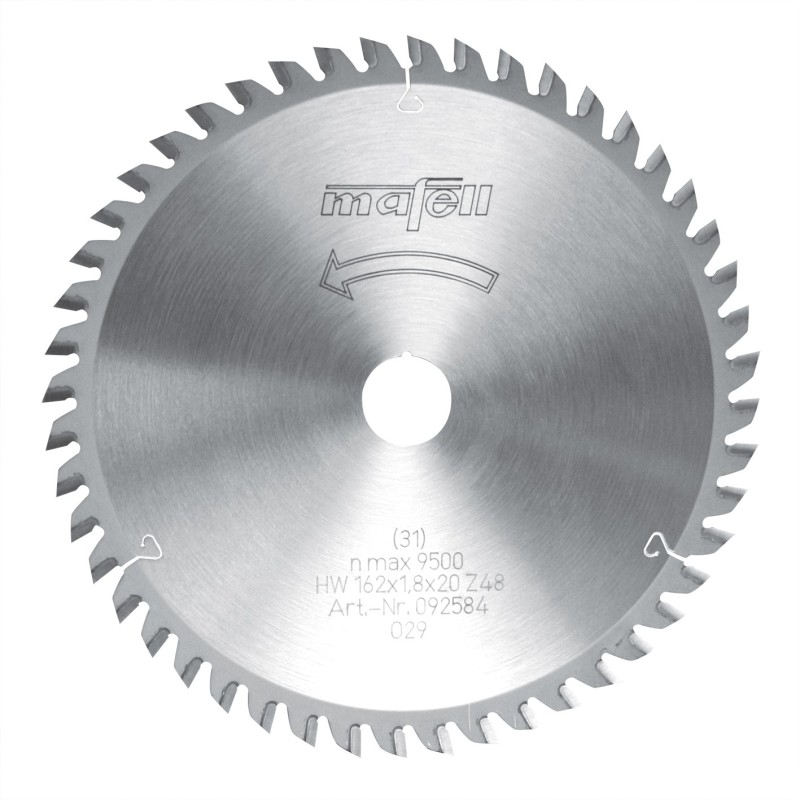 TCT saw blade 162 x 1.2/1.8 x 20 mm (6 3/8 inches), 48 teeth, AT