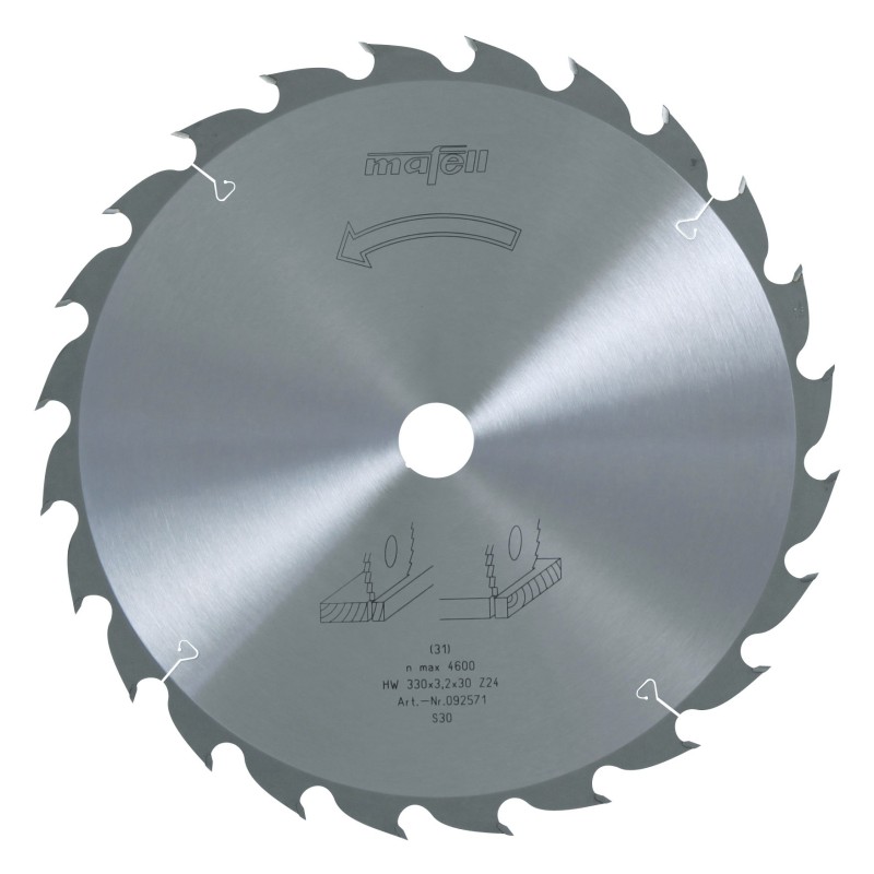 TCT saw blade 330 x 2.2/3.2 x 30 mm, 24 teeth, AT