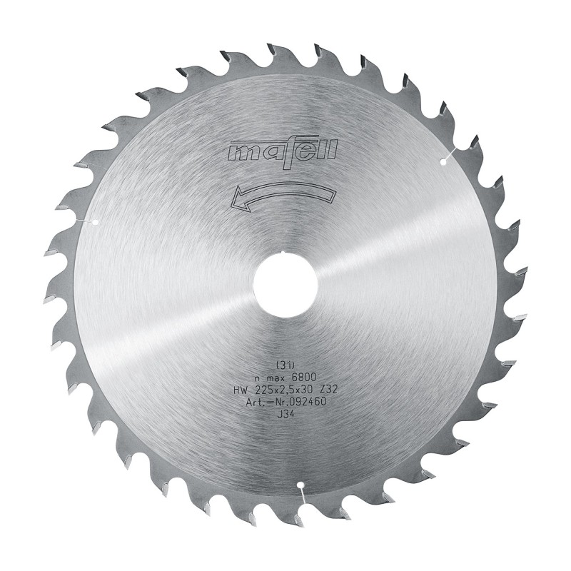 TCT saw blade, 225 x 1.8/2.5 x 30 mm, 32 teeth, AT, for universal use
