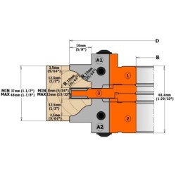 Pair of profile knives HM 25 x 29 x 2 mm, C2