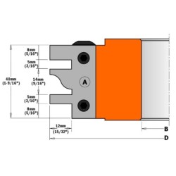 Pair of profile knives HM 40 x 25 x 2 mm, C